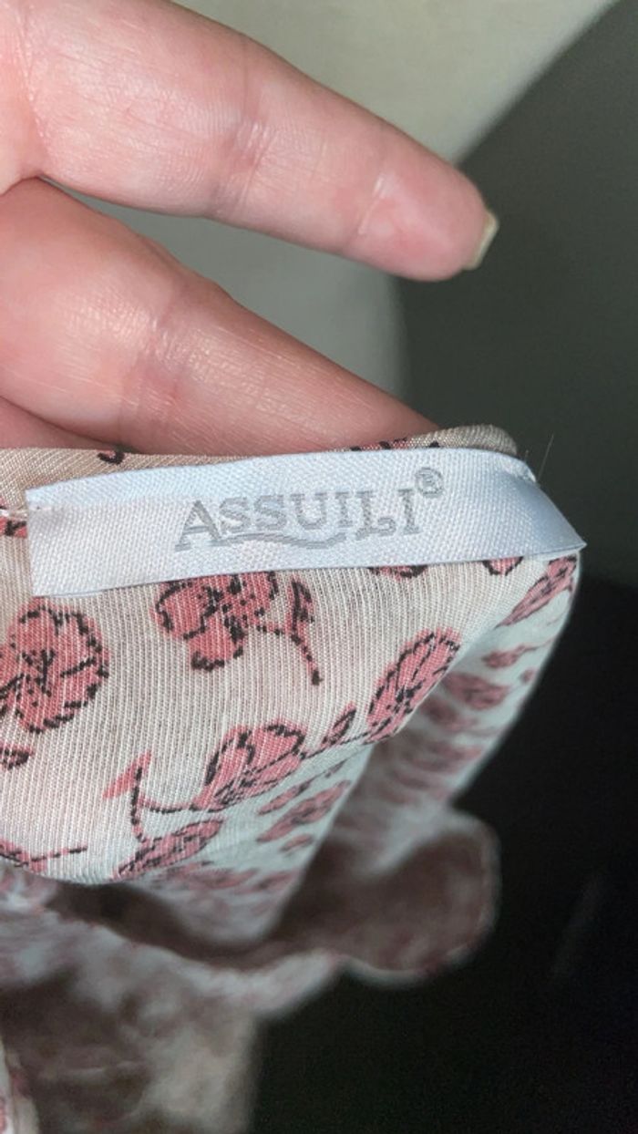 Neuve Robe longue fluide Assuili - Made in France - Imprimé fleuri rose - T.S/36 - photo numéro 4
