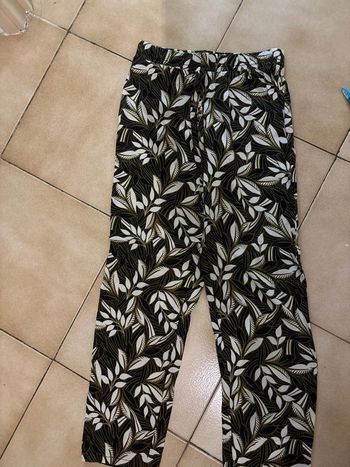 Pantalon fluide feuille