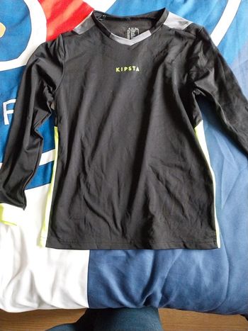 Tee-shirt garçon manches longues kipsta foot 8 ans