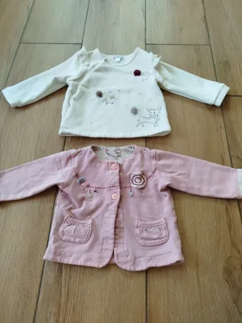 Lot pull + gilet bébé fille 18 mois