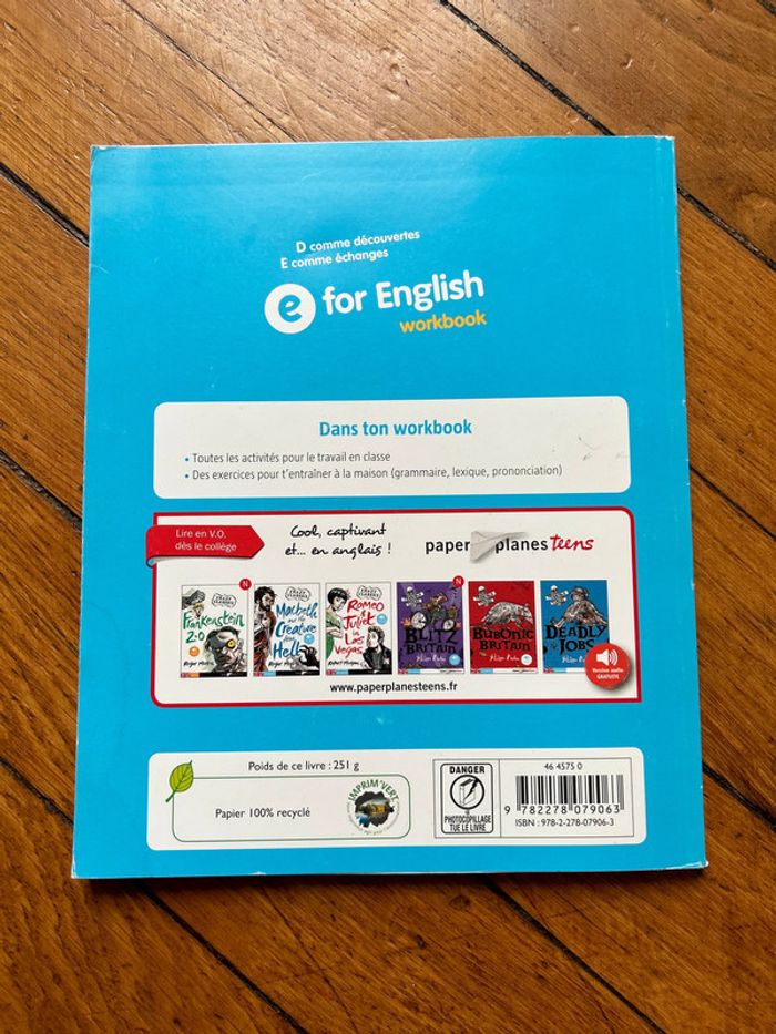 NEUF : E for English 3e - Anglais Ed.2014 - Workbook - photo numéro 2