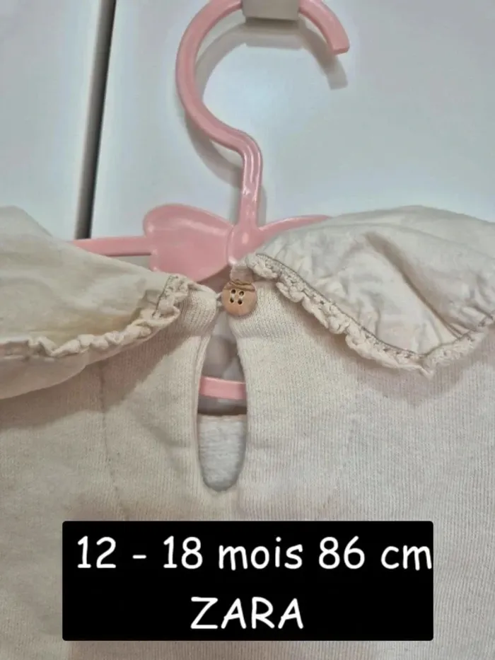 Pull court col Claudine ZARA 12 18 mois 86 cm beige - photo numéro 9