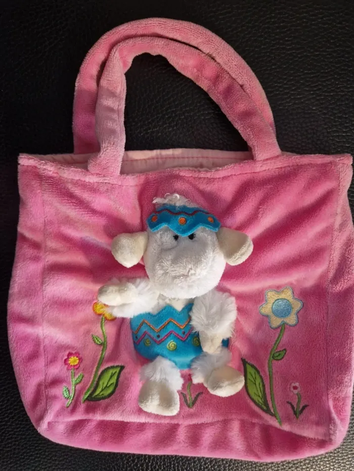 Petit sac tout doux Gipsy rose avec mouton en relief - photo numéro 6