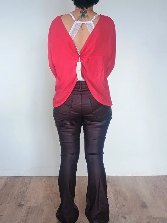 Top dos dénudé rouge neuf L - photo numéro 2