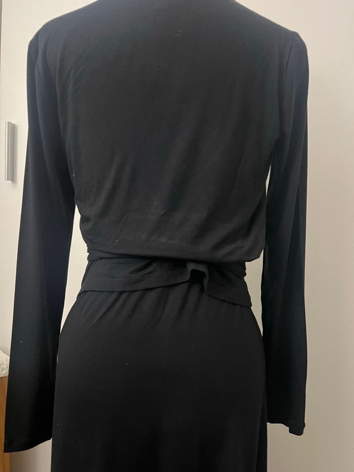 Robe drapée manches longues noire Cabi - photo numéro 4