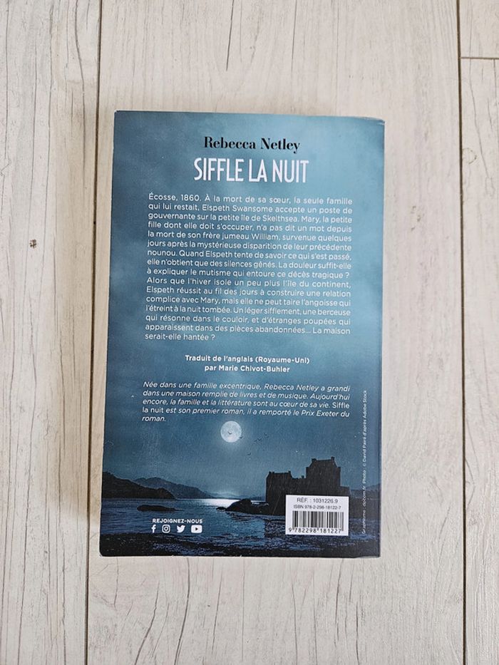 Livre roman d'ambiance et thriller "Siffle la nuit" de Rebecca Netley - broché - photo numéro 2