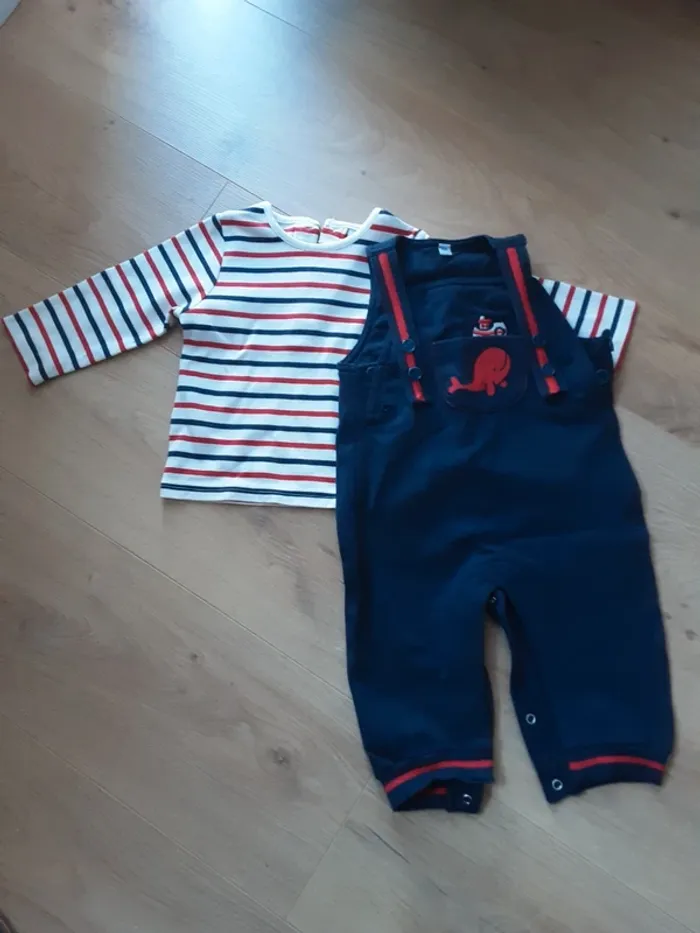 Ensemble 2 pièces thème marin - Taille 12 mois - photo numéro 2