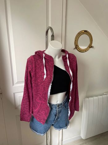 Gilet à capuche  rose