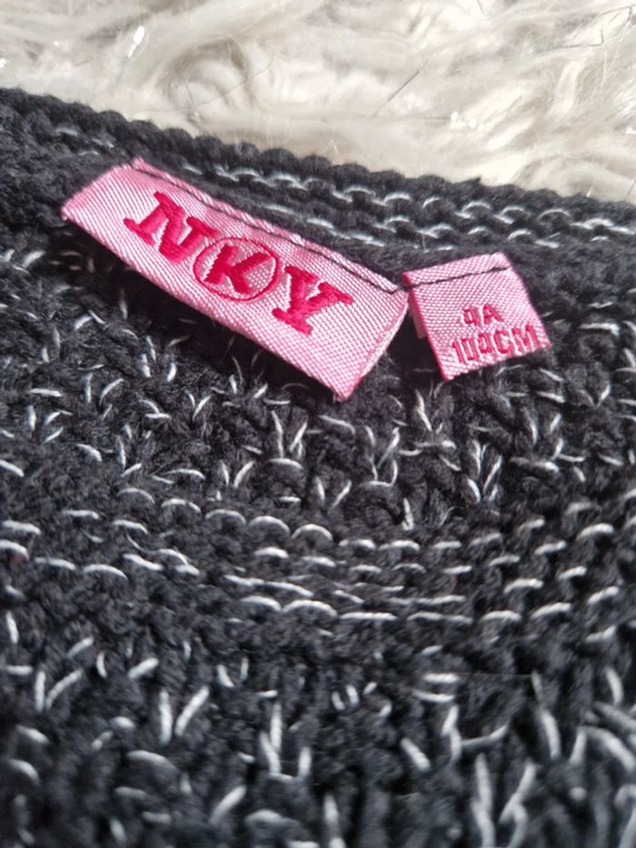 Pull noir chiné gris - photo numéro 2