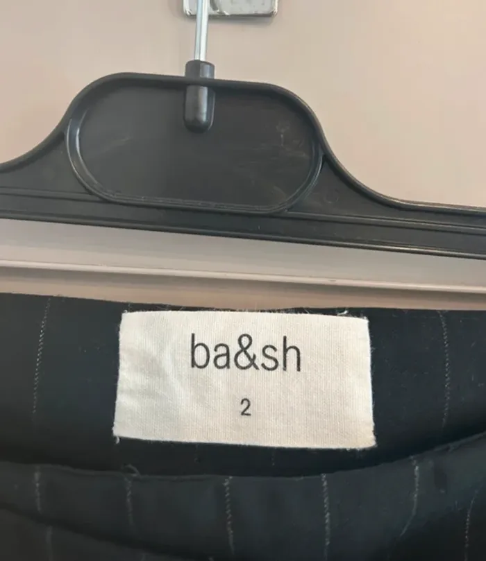 Bash pantalon marine à rayures blanc modèle bango taille 2/38 - photo numéro 7