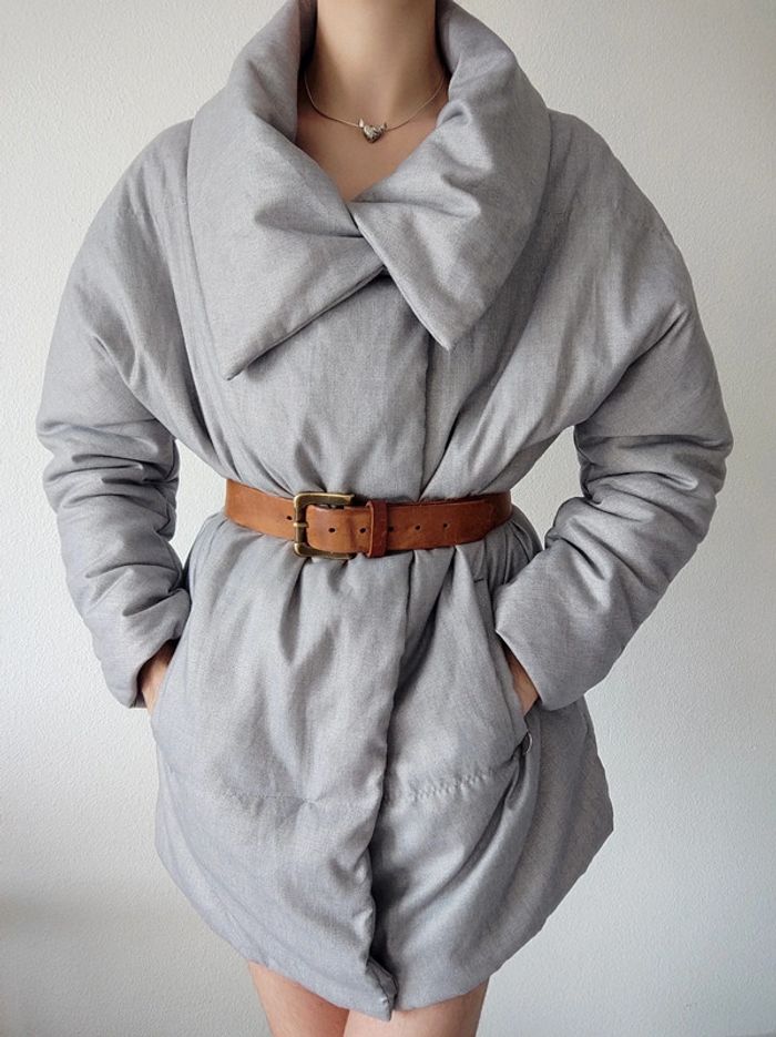 Manteau veste matelassé épais argenté col / Camaïeu - 38/M à 40/L oversize, 42/XL à 44/XXL - photo numéro 2