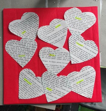 Tableau coeur rouge amour mots