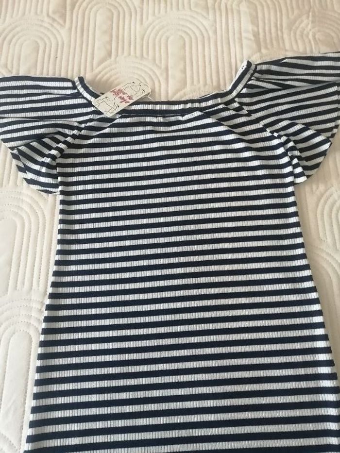 Robe côtelée marinière neuf xs