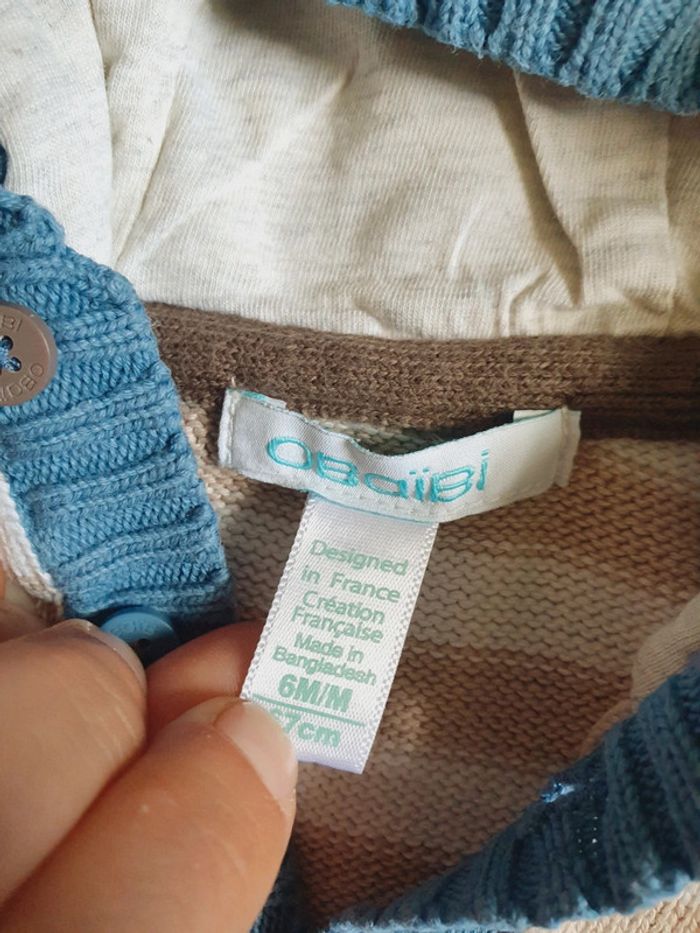 Pull avec Capuche 6mois garçon - photo numéro 2