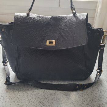 Sac cuir noir Abaco France