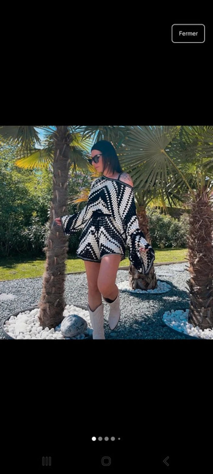 Ensemble top + short crochet taille unique - photo numéro 3