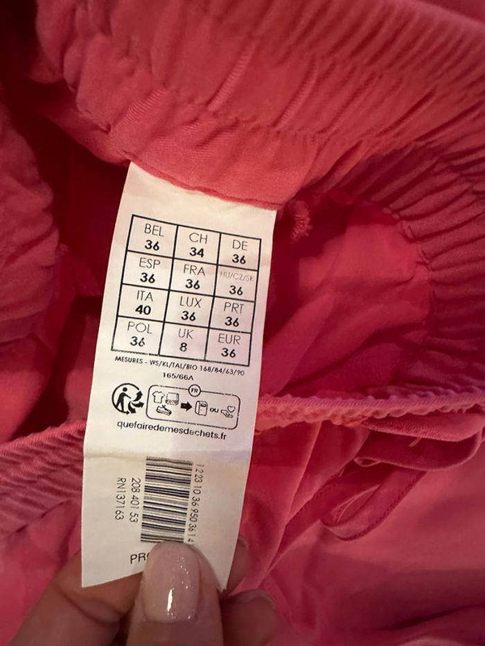 Pantalon large rose Promod taille 36 - photo numéro 3