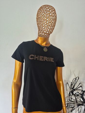 Tee-shirt Noir Manches Courtes Femme Taille M/38