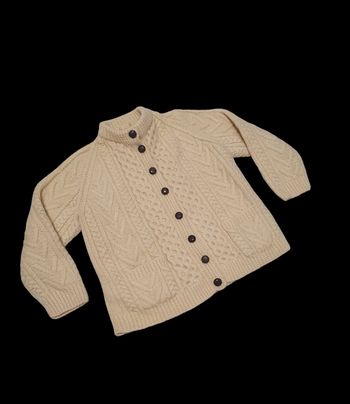 Cardigan S Laine Torsades Fait Main