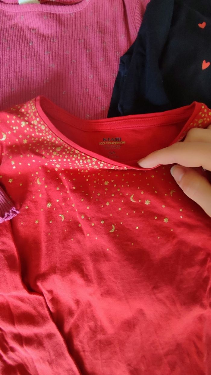 Lot tee-shirts manches longues fille Kiabi - photo numéro 3