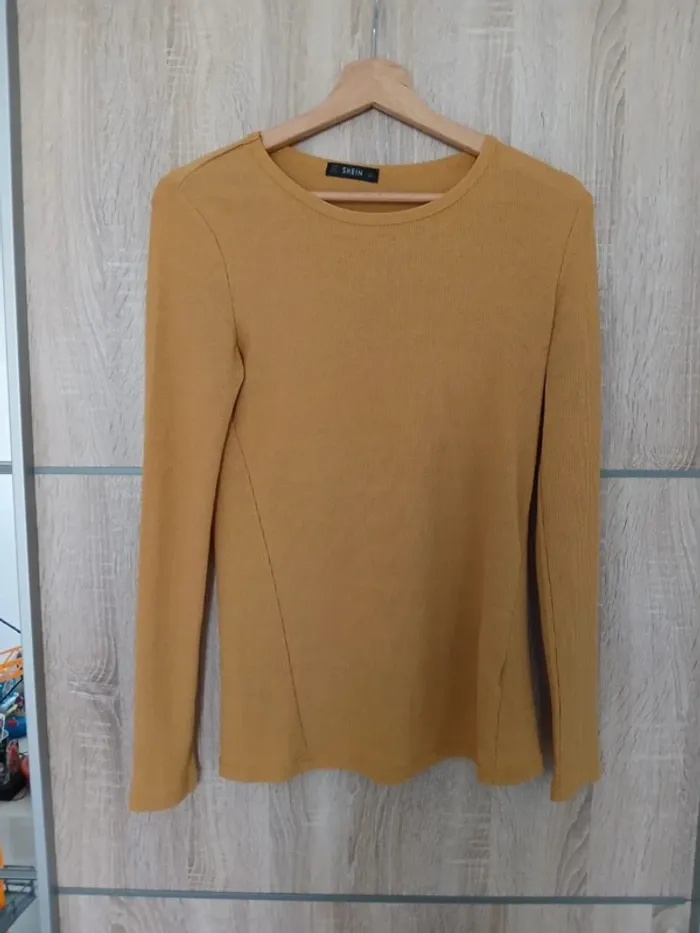 Tee shirt manches longues jaunes S