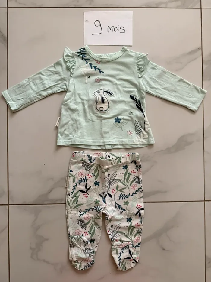 Pyjama coton deux pièces petit béguin 9 mois
