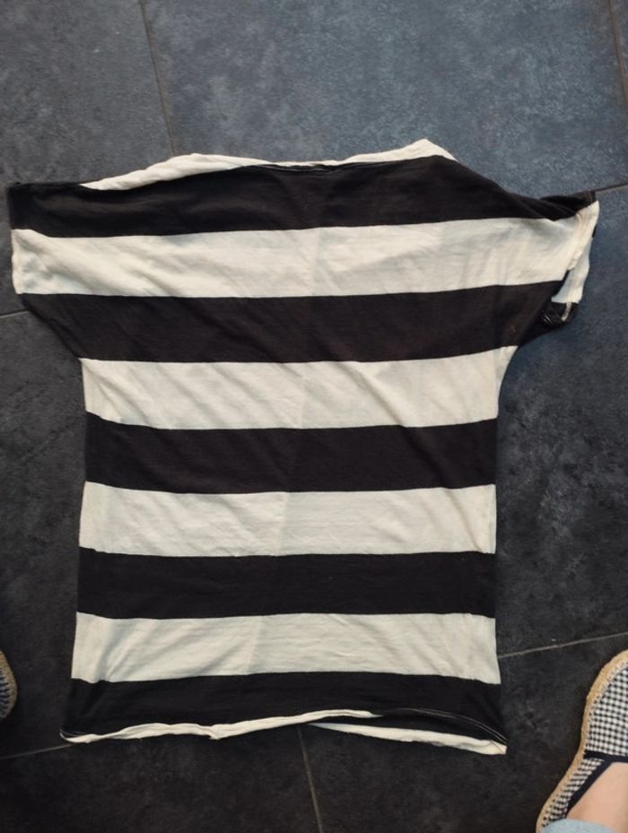 Tee shirt femme noir et beige Pimkie taille 38 - photo numéro 4