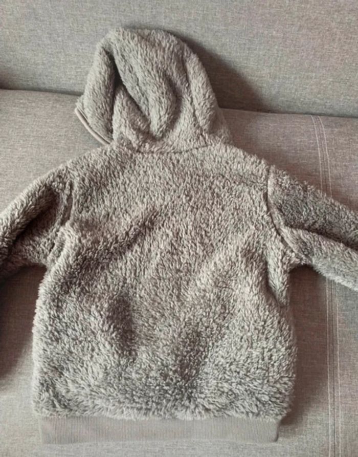 Gilet sweat zip gris fils brillants taille 5 ans - photo numéro 2