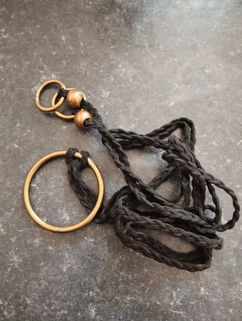 Neuve Ceinture décorative noire tressée anneaux