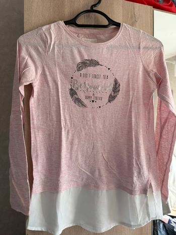 T shirt fille rose