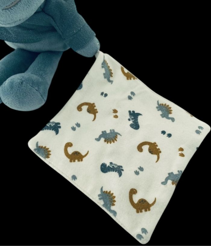 ❤️B3260 Doudou Peluche Dinosaure Mouchoir AUCHAN Bleu - photo numéro 3
