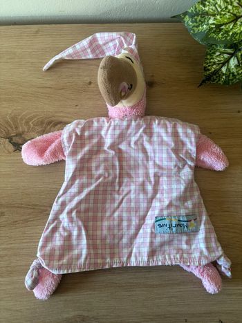 Doudou oiseau dodo rose bonnet carreaux Mauritius wally plush toys