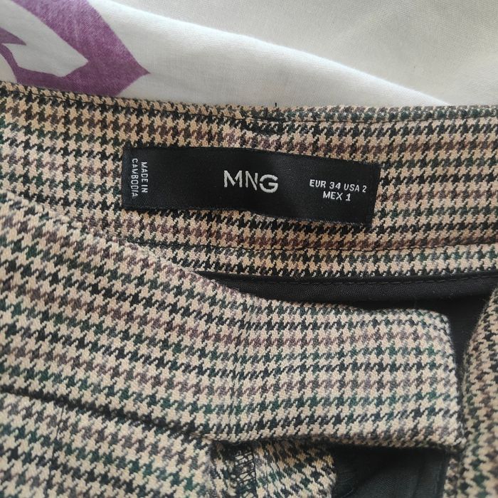 Pantalon coupe droite en tweed motif pied de poule - photo numéro 4