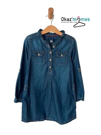Robe à manches longues en jean bleu denim - Okaïdi 6 ans (116cm)
