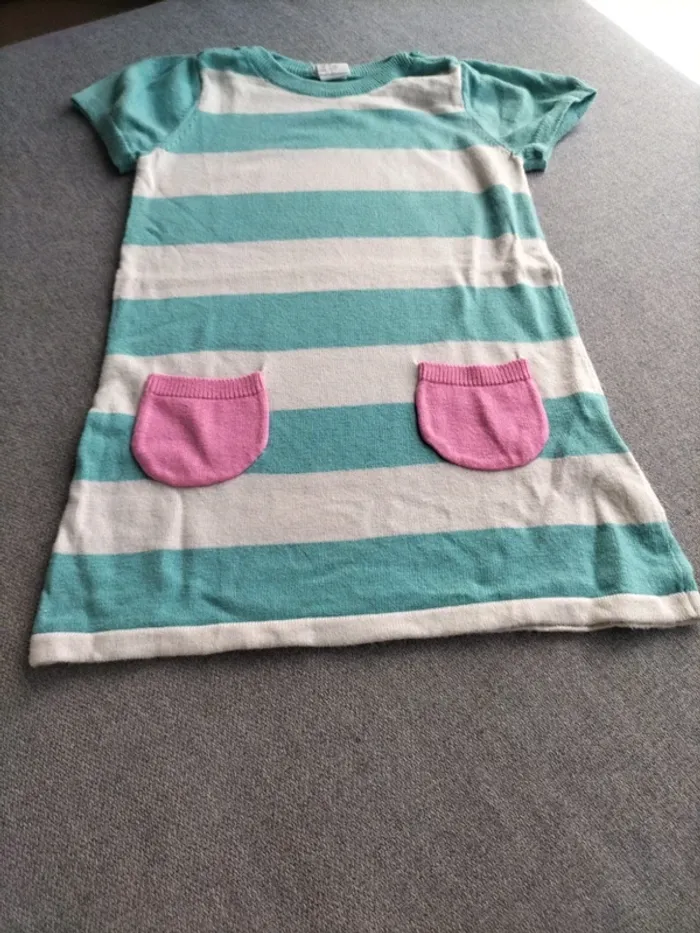 Robe en maille à rayures 9 12 mois - photo numéro 2