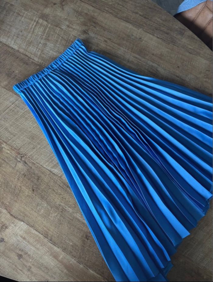 Jupe plissée bleu