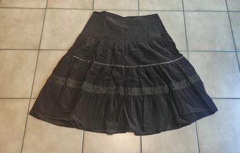 Jupe marron effet daim