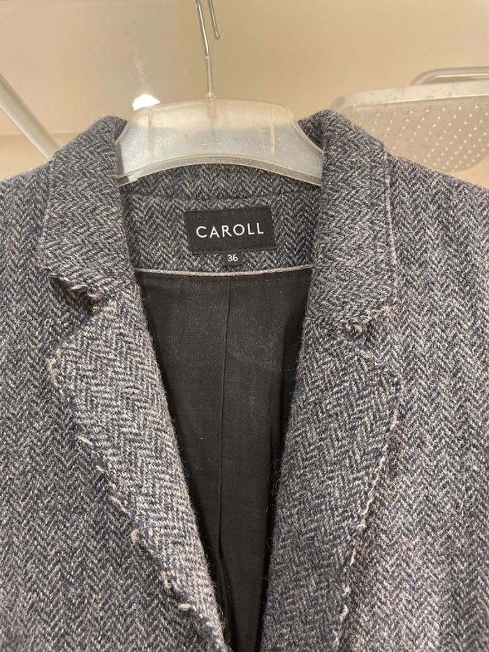 Veste bleu/gris Caroll taille 36 - photo numéro 3