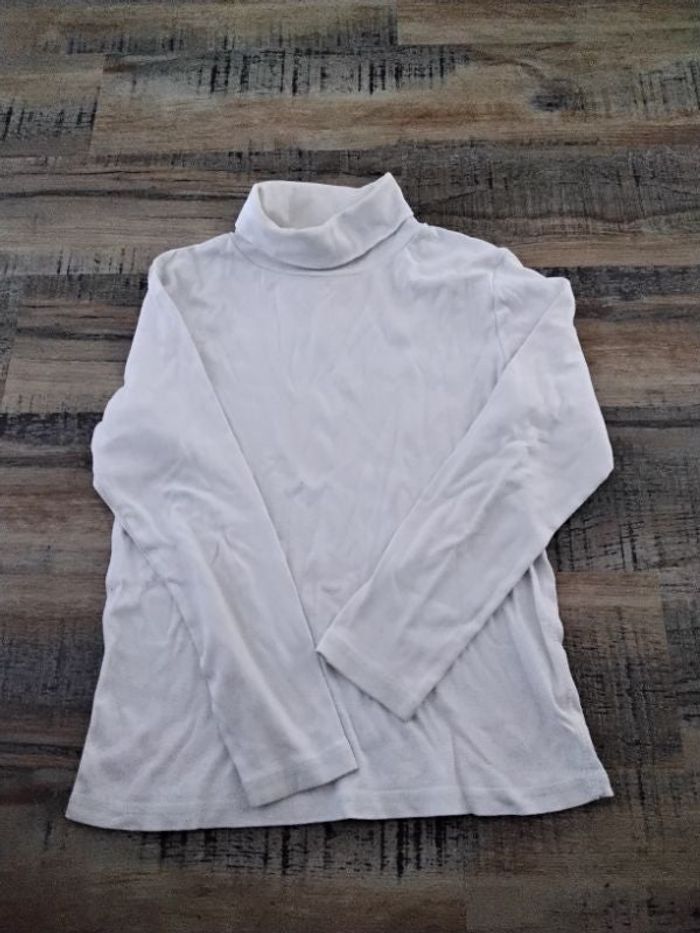 Pull à col roulé blanc