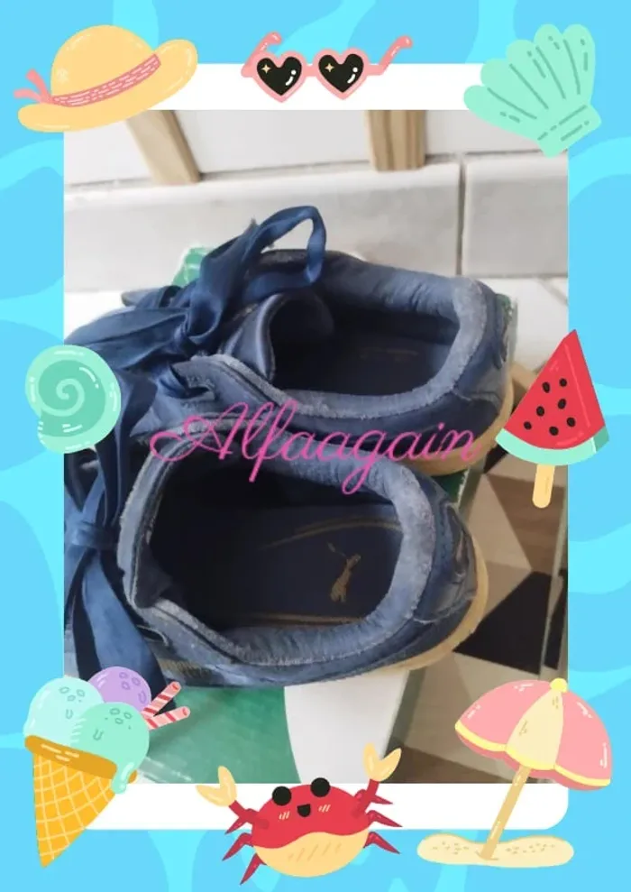 Baskets Puma satinées bleues 27 - photo numéro 4