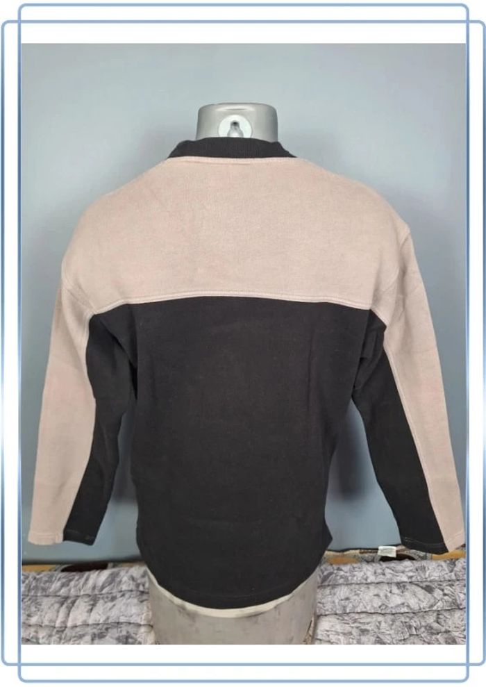 Sweat col rond / crewneck fila vintage homme beige et noir / taille M brodé (173) - photo numéro 6