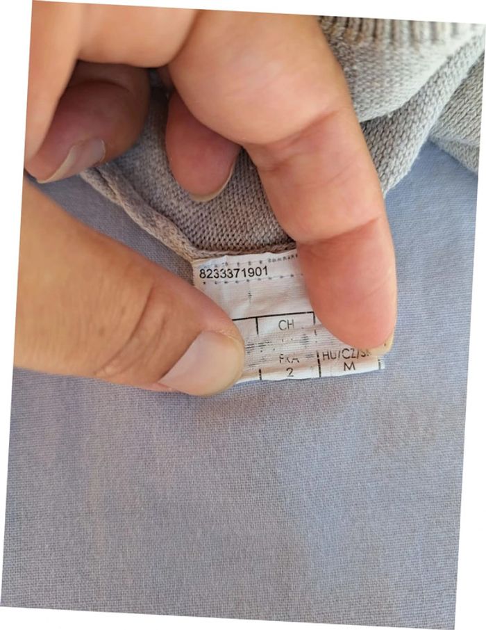 Pull col V Promod beige T2 - photo numéro 3