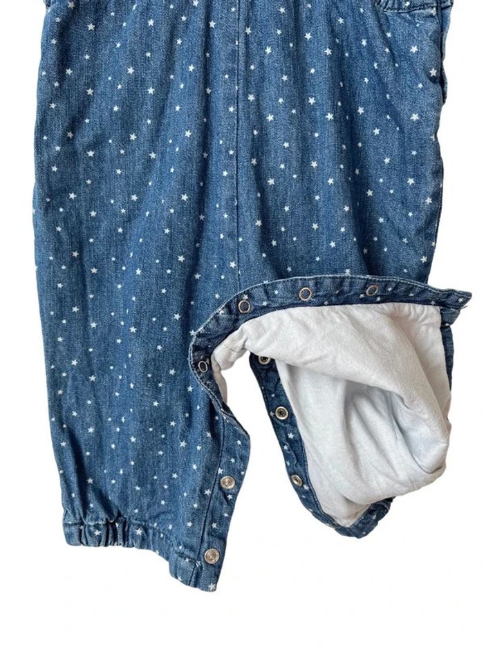 Salopette en jean bleu denim (étoiles) - Vertbaudet 6 mois (67cm) - photo numéro 4