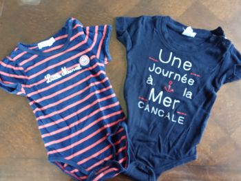 Lot de 2 body manches courtes 6m - 67cm