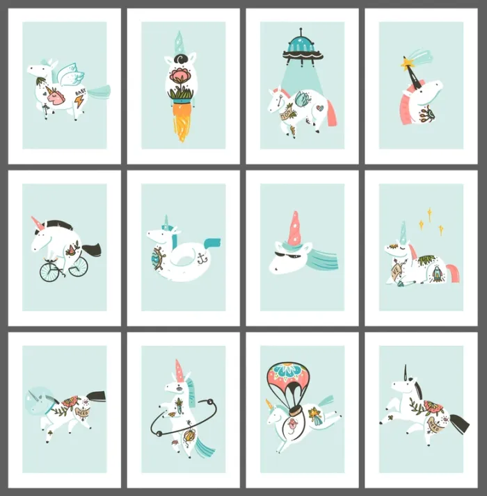 Affiches “Licornes Farfelues” pour chambre enfant - photo numéro 3