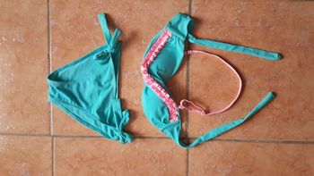 Maillot de bain 2 pièces fille 11-12 ans vert Power Flower