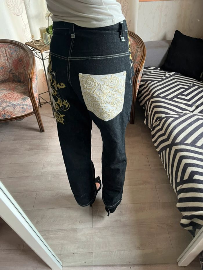 Jean baggy drip y2k 2000yer denim destroy evisu vibes balloon collector religion - photo numéro 2