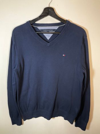 Pull col V bleu marine pour homme Tommy Hilfiger taille M 601