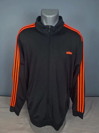 Veste Adidas vintage noire – bandes rouges – taille XXL (602)