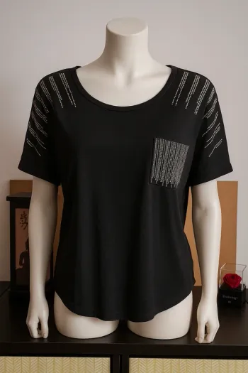 T-shirt noir uni femme taille L